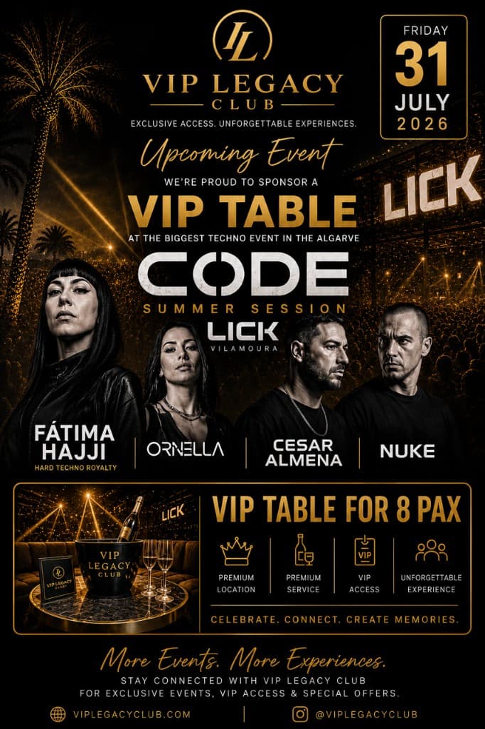 CODE Summer Session — VIP Table at Lick Vilamoura
